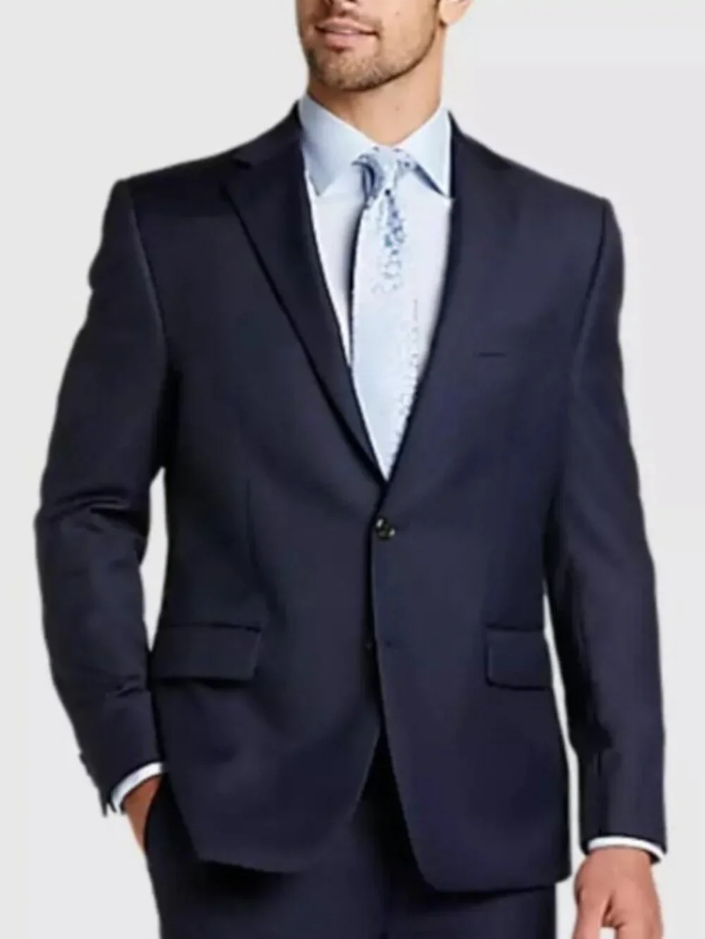 LAUREN Ralph Lauren Men Blazer Navy Blue Size 40L 100% Wool Classic Fit